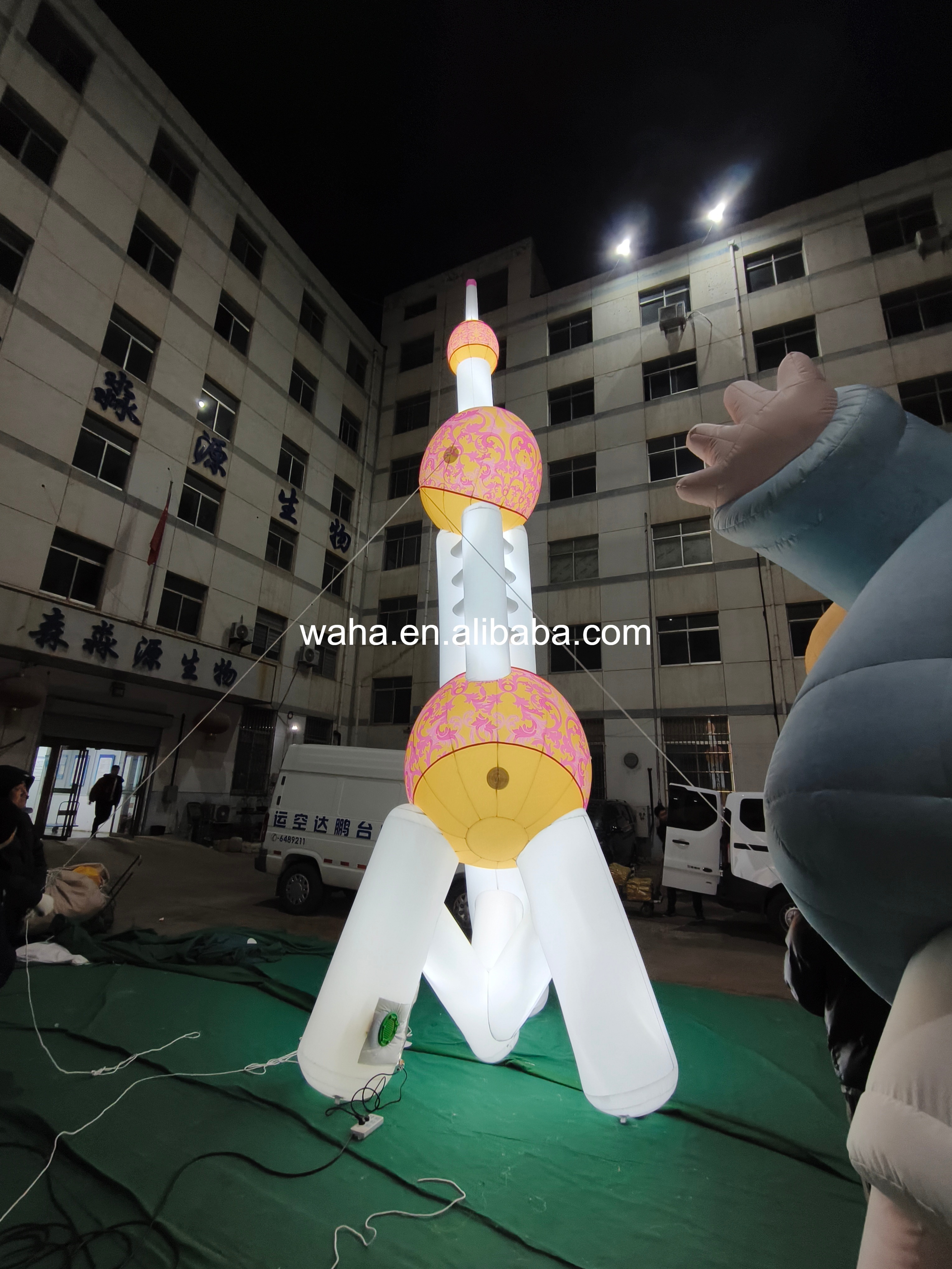 LED Landmark Building Inflatable Prop, Promotional Advertising Blow up Inflatable for Tourism & Festival