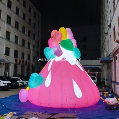 Colorful Heart Ice Cream Inflatable Prop, Promotional Advertising Blow up Inflatable for Mall & Carnival