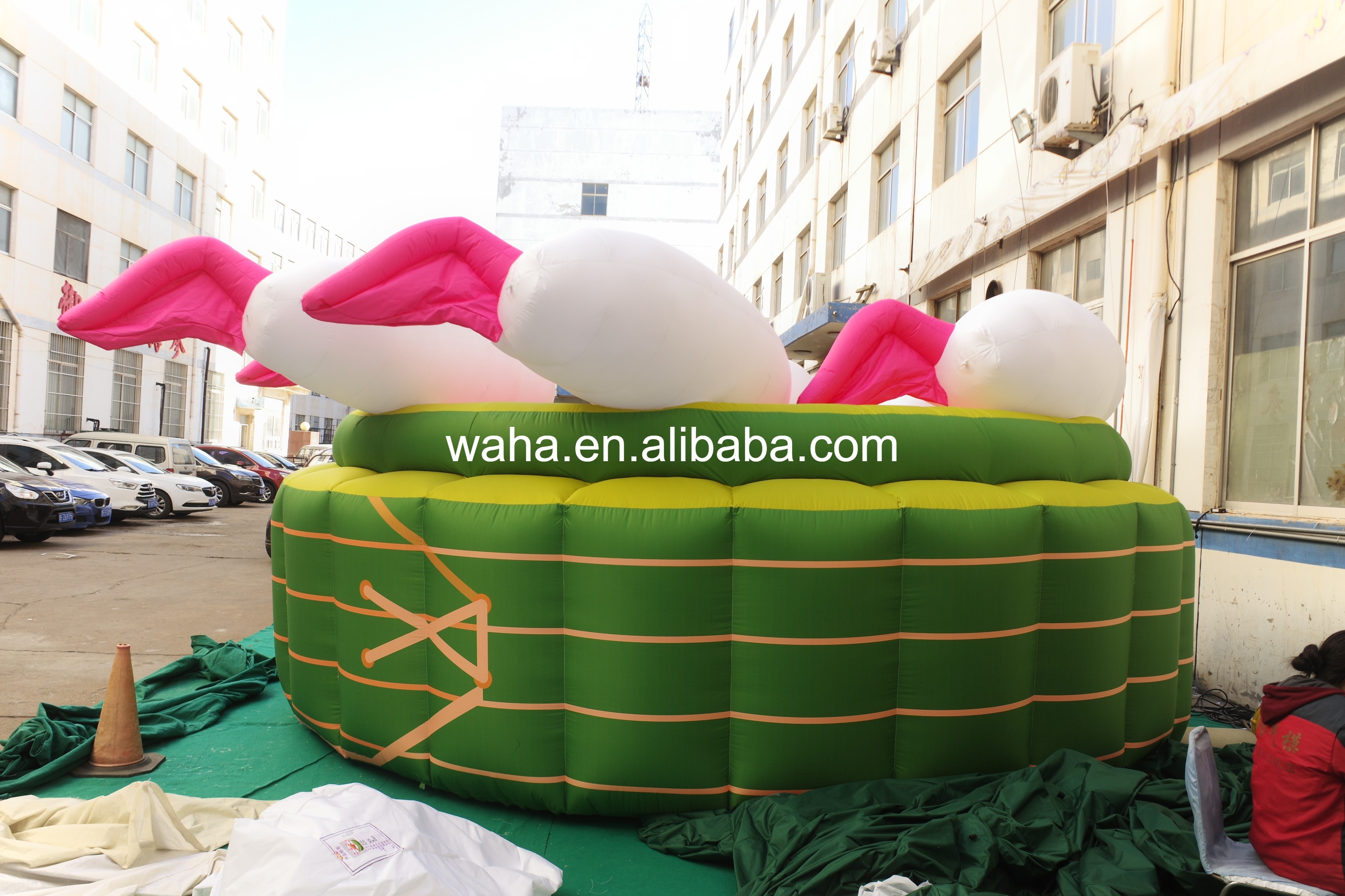 Professional Large Rabbit Zongzi Sculpture, Premium Advertising Inflatable for Commercial Exhibition & Cultural Promotion