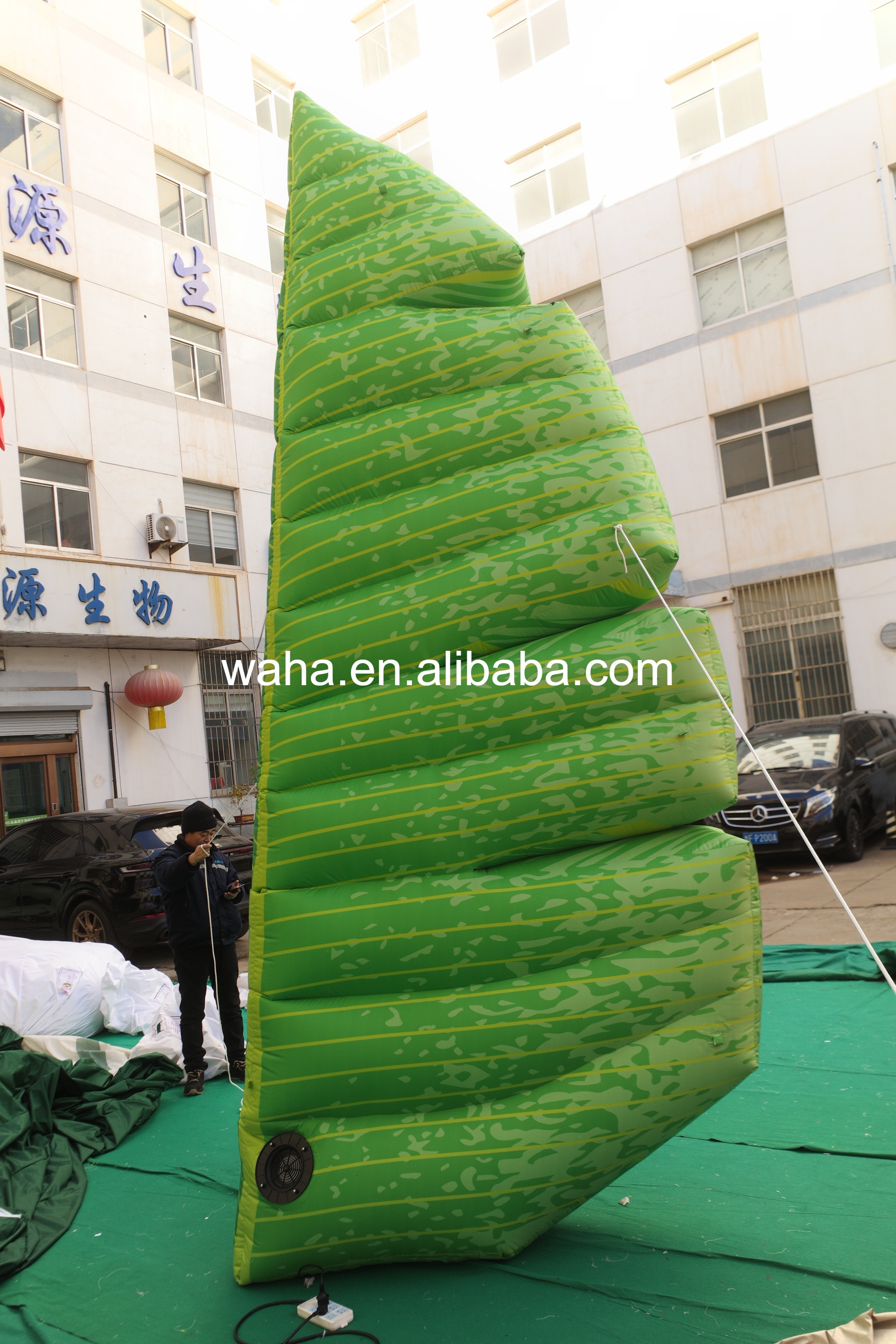Green Leaf Wrapped Zongzi Inflatable Prop, Promotional Advertising Blow up Inflatable for Mall & Holiday