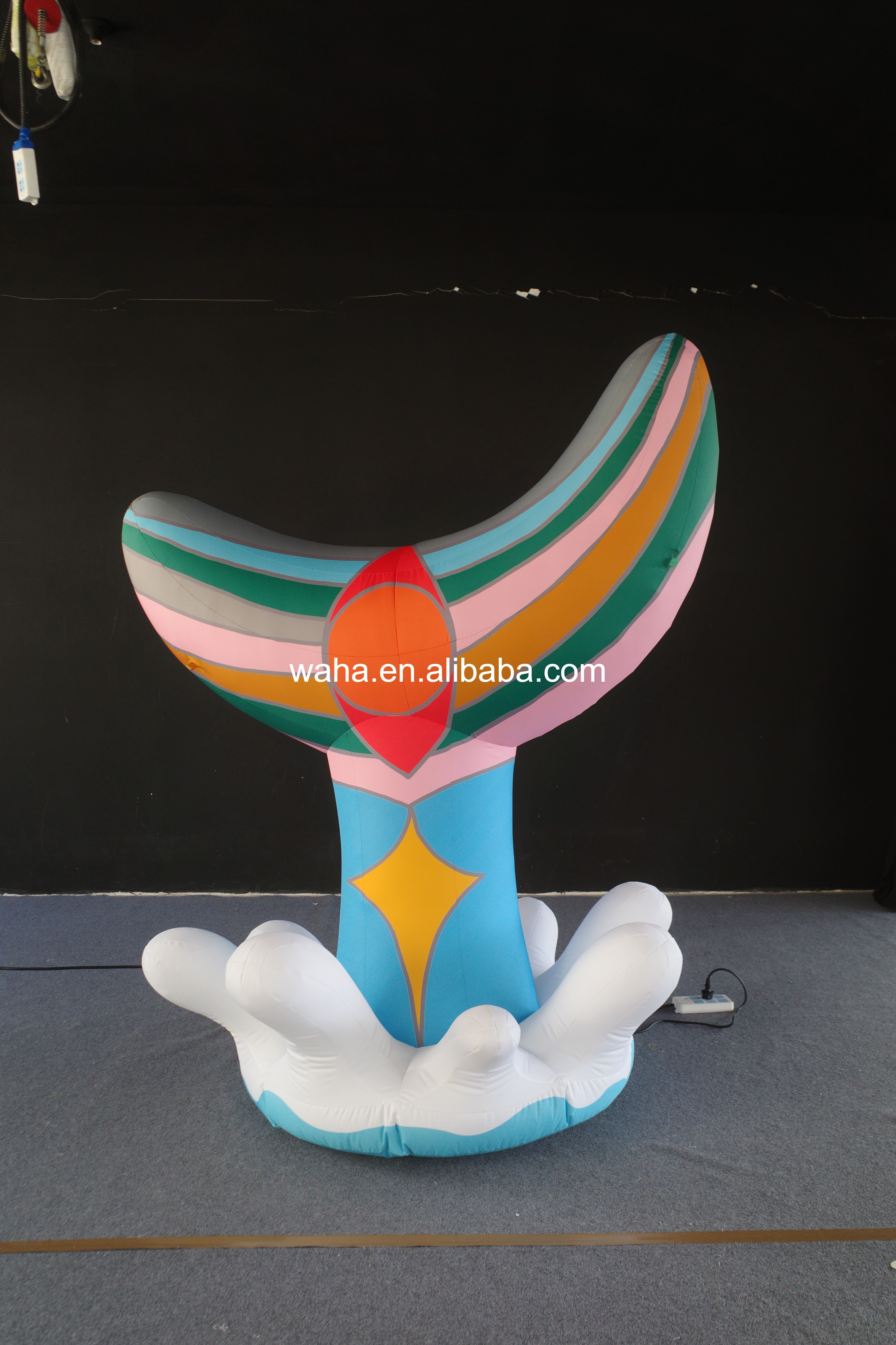 Giant Rainbow Whale Tail Inflatable for Summer Event Decor, Durable Advertising Inflatable