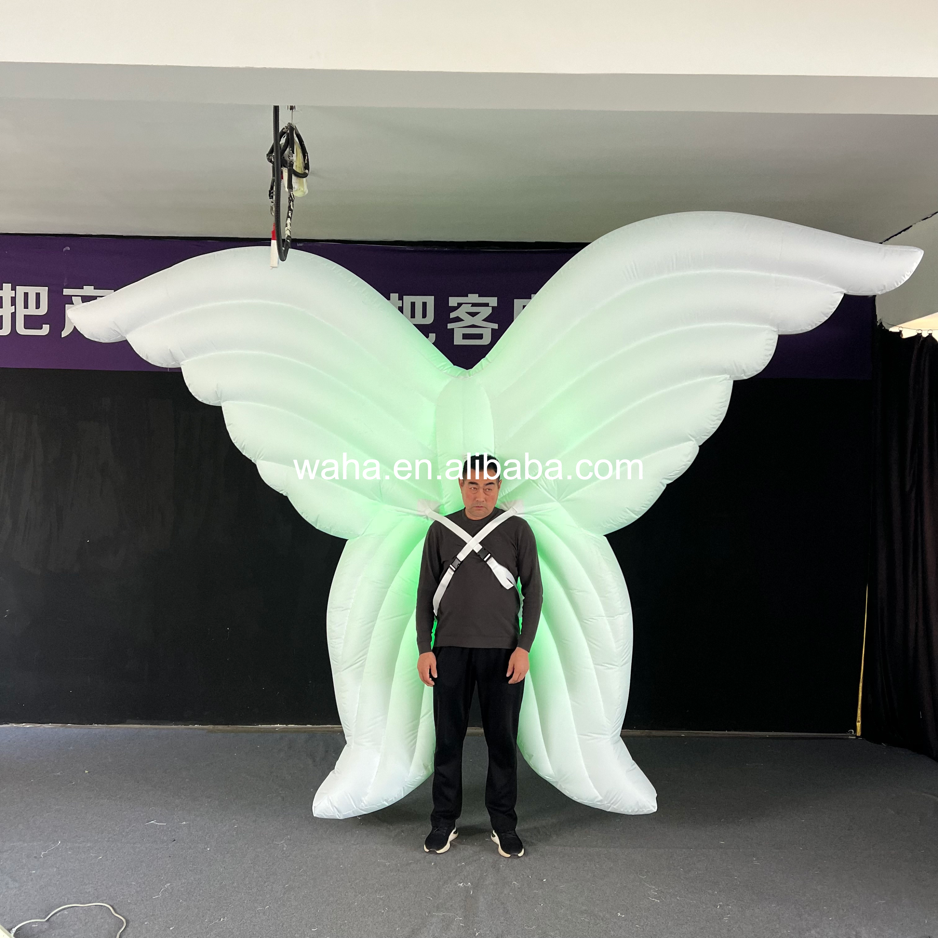 LED Light-Up Angel Wings Inflatable, Durable Advertising Inflatable for Weddings & Art Installations