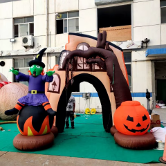 High Quality Halloween Witch & Haunted House Inflatable Arch, Heavy-Duty Advertising Inflatable for Long-Term Outdoor Use
