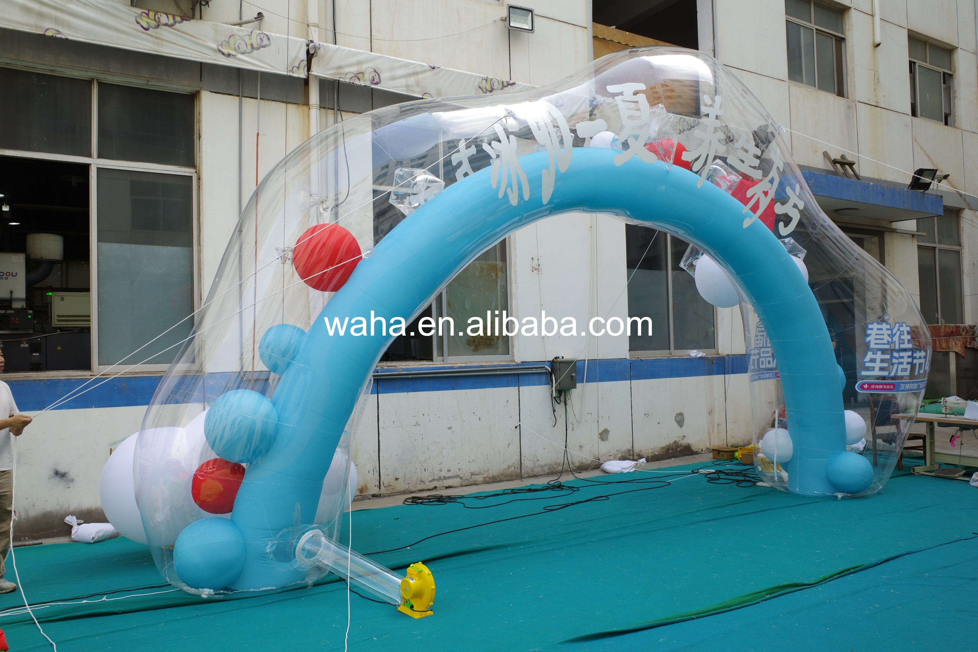Premium Summer Themed Transparent Inflatable Arch, Long-Lasting Advertising Inflatable for Mall Displays & Summer Festivals