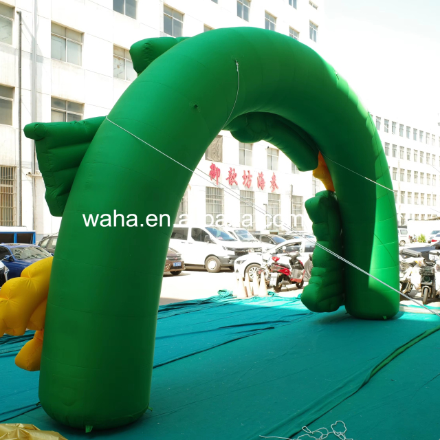 Cartoon Jungle Themed Inflatable Arch, Durable Advertising Inflatable for Amusement Parks & Kids' Events