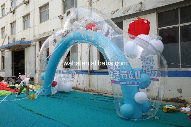 Premium Summer Themed Transparent Inflatable Arch, Long-Lasting Advertising Inflatable for Mall Displays & Summer Festivals