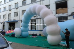 Premium Pastel Cloud Themed Inflatable Arch, Long-Lasting Advertising Inflatable for Mall Displays & Art Installations