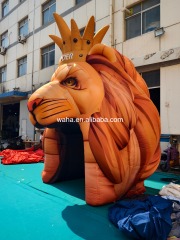 Custom Printed Lion Head Inflatable Tunnel, Personalized Advertising Inflatable for Retail Promotions & Animal Themed Campaigns