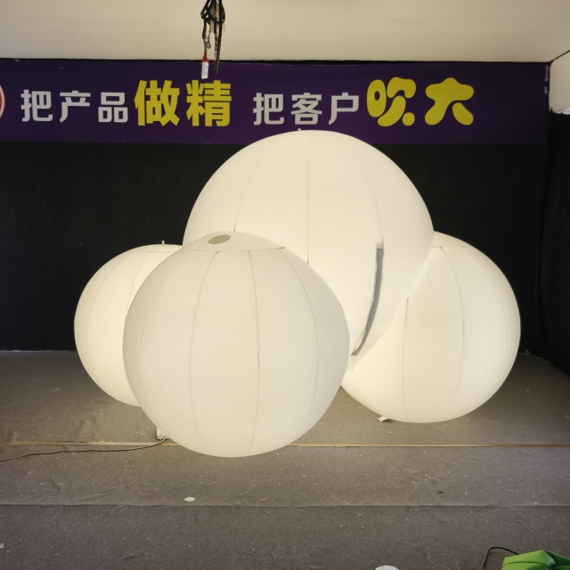 White LED Inflatable Sphere Sculptures, Advertising Inflatable for Commercial Decoration & Photo Booth