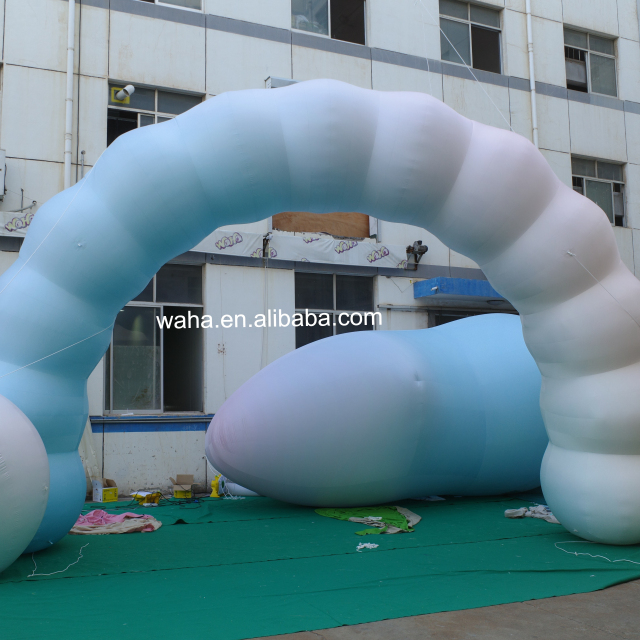 Premium Pastel Cloud Themed Inflatable Arch, Long-Lasting Advertising Inflatable for Mall Displays & Art Installations
