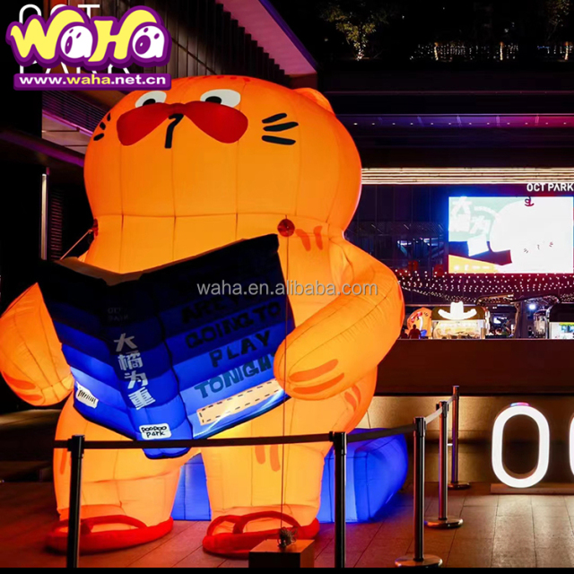 Cute Chubby Cat Inflatable Sculpture, Promotional Advertising Blow up Inflatable for Themed Cafes & Festivals