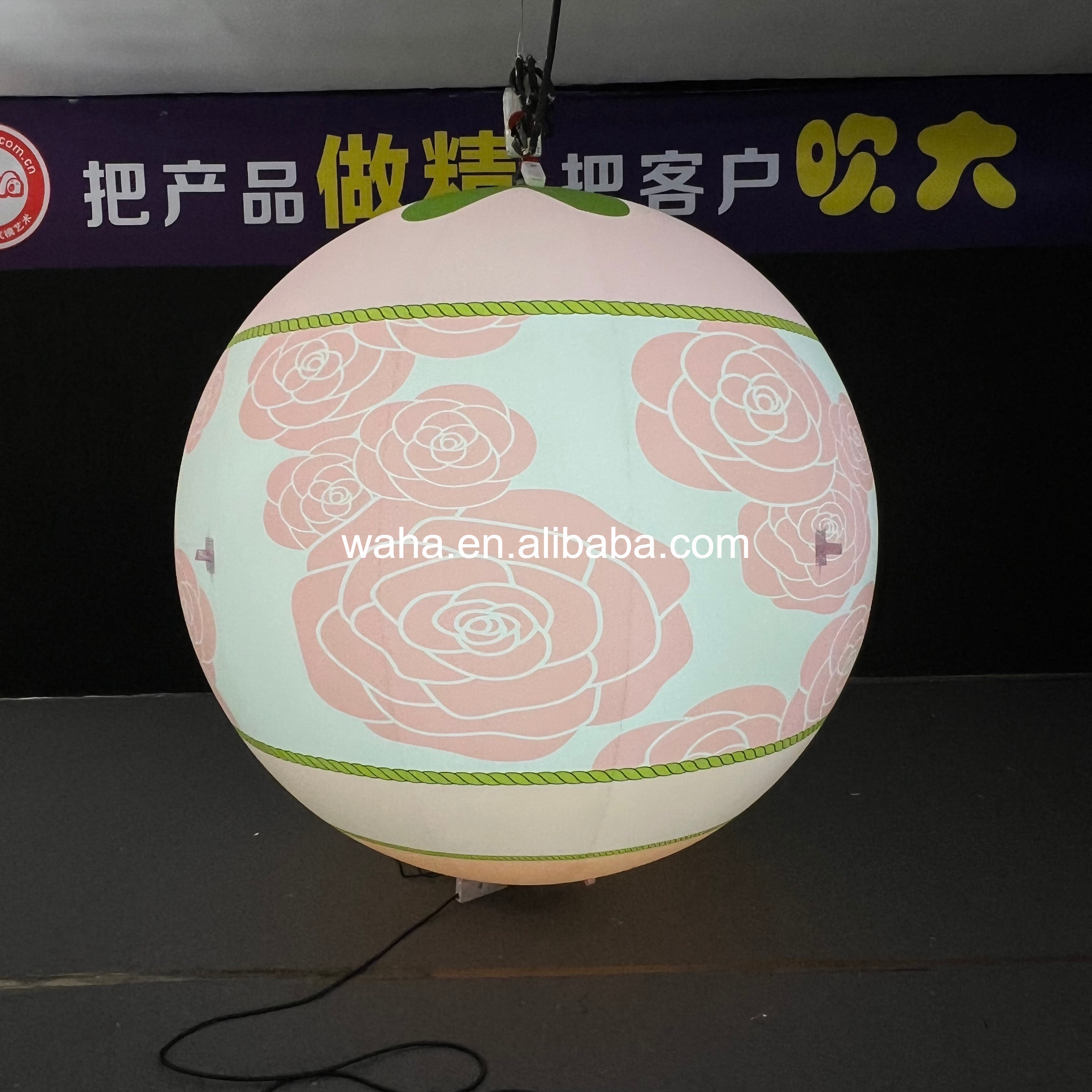 High Quality LED Light-Up Floral Inflatable Ball, Heavy-Duty Advertising Inflatable for Long-Term Indoor/Outdoor Use