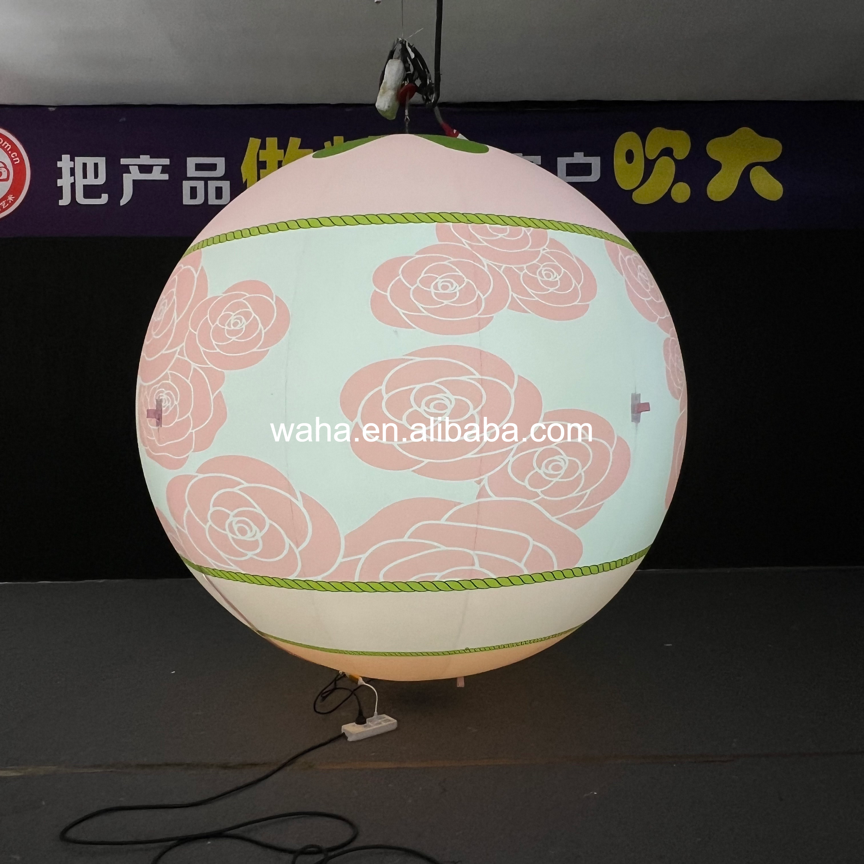 High Quality LED Light-Up Floral Inflatable Ball, Heavy-Duty Advertising Inflatable for Long-Term Indoor/Outdoor Use