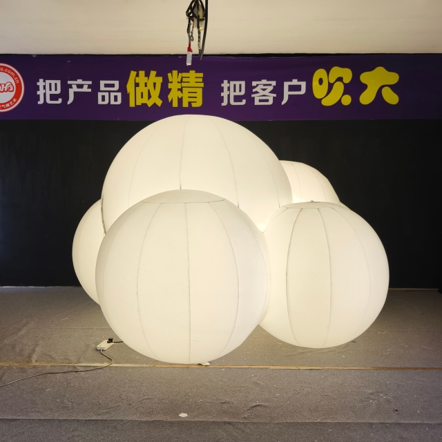 White LED Inflatable Sphere Sculptures, Advertising Inflatable for Commercial Decoration & Photo Booth