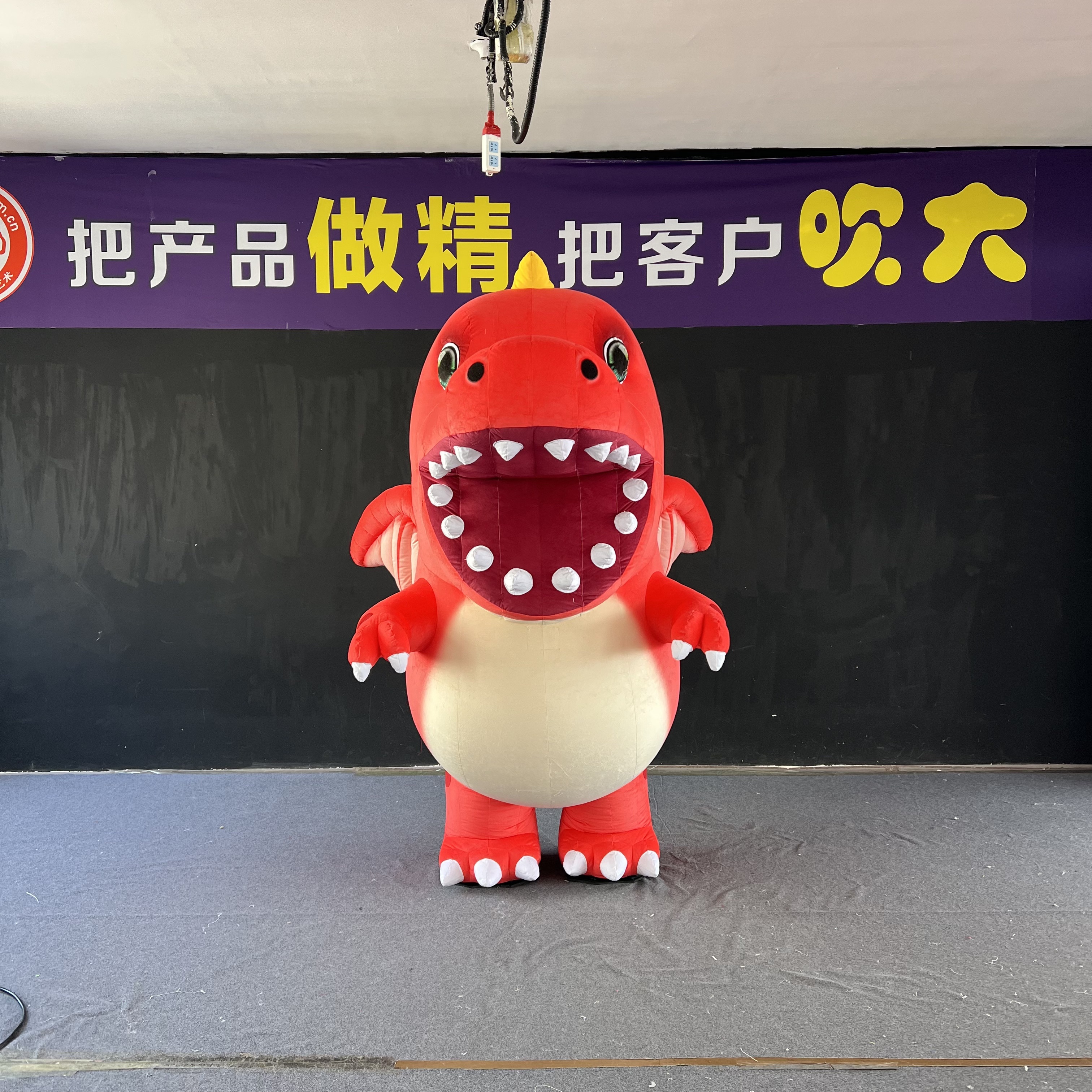 Cartoon Red Dinosaur Inflatable Mascot, Durable Advertising Inflatable for Theme Parks & Children's Events