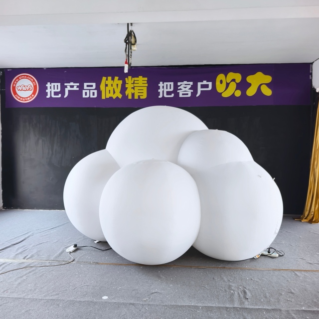 White LED Inflatable Sphere Sculptures, Advertising Inflatable for Commercial Decoration & Photo Booth