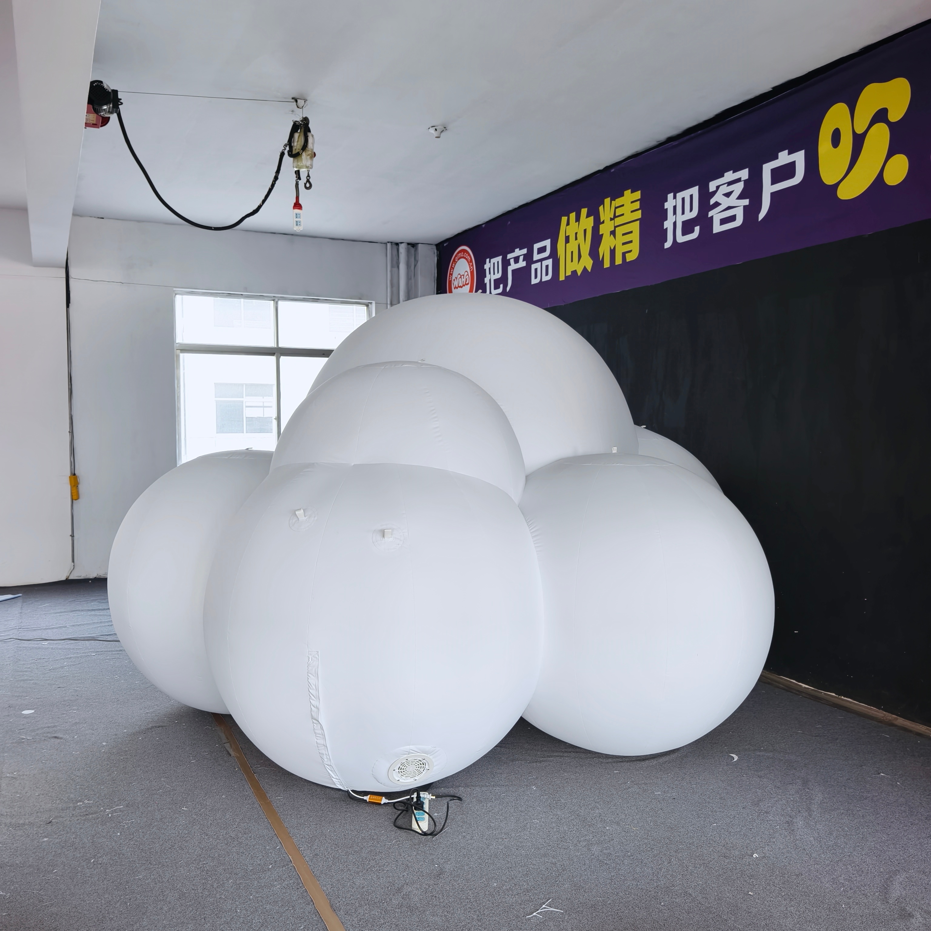 White LED Inflatable Sphere Sculptures, Advertising Inflatable for Commercial Decoration & Photo Booth
