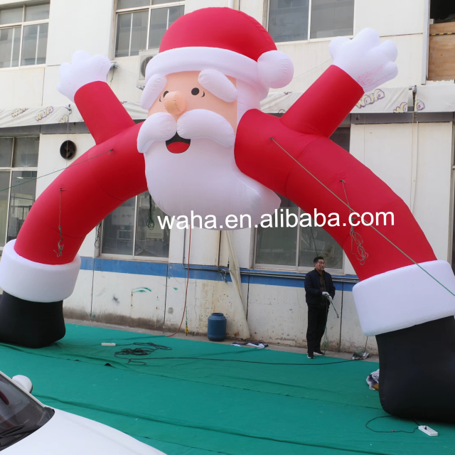 Premium Christmas Santa Themed Inflatable Arch, Long-Lasting Advertising Inflatable for Mall Displays & Winter Events