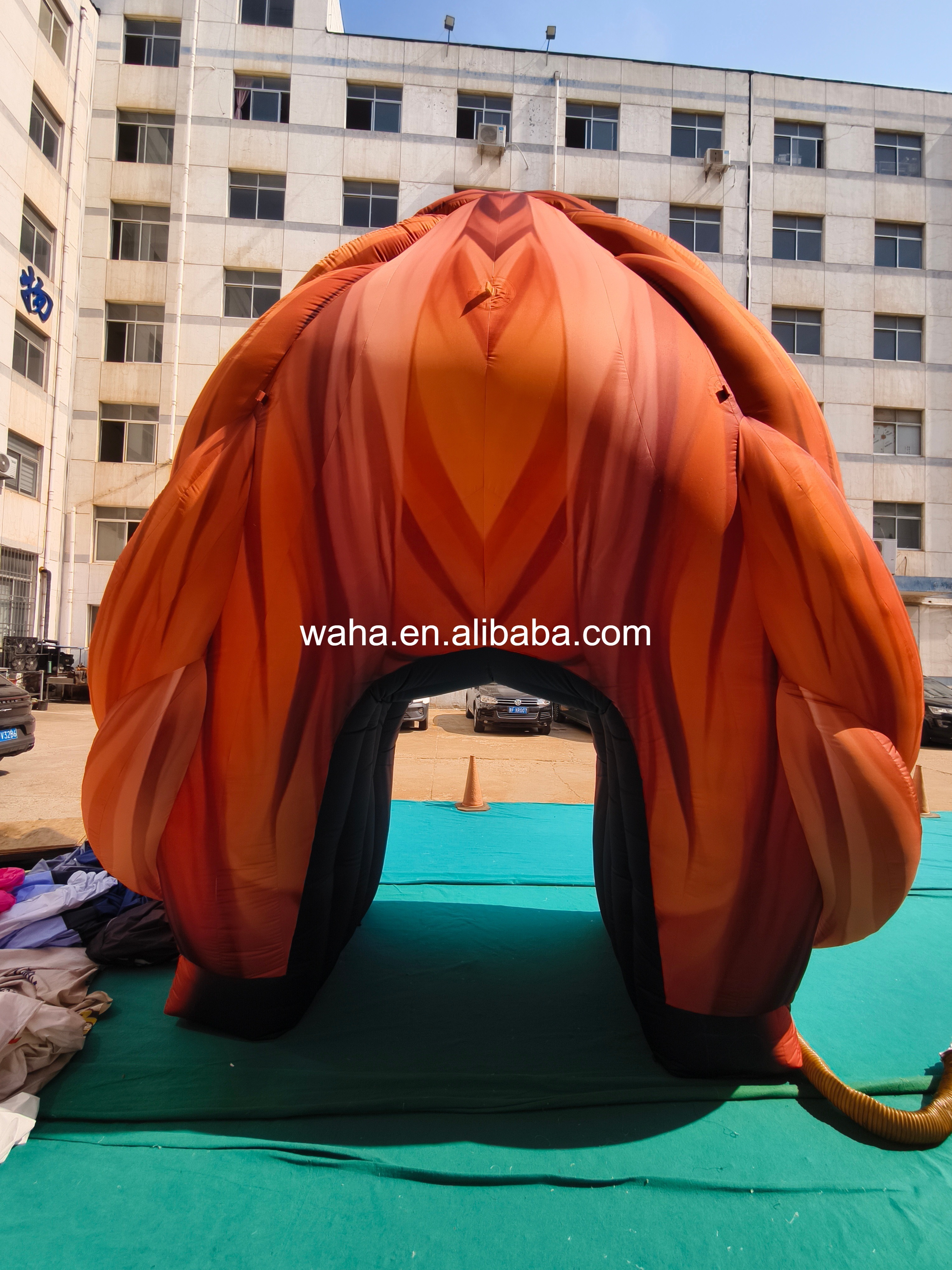 Custom Printed Lion Head Inflatable Tunnel, Personalized Advertising Inflatable for Retail Promotions & Animal Themed Campaigns