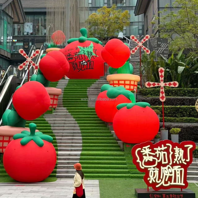 Cute Inflatable Tomato Cartoon Inflatable Vegetable Model for Advertising Inflatables