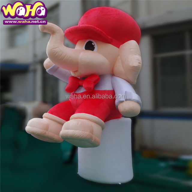 Cartoon Elephant Mascot Inflatable, Durable Advertising Inflatable for Mall Displays & Kids' Events