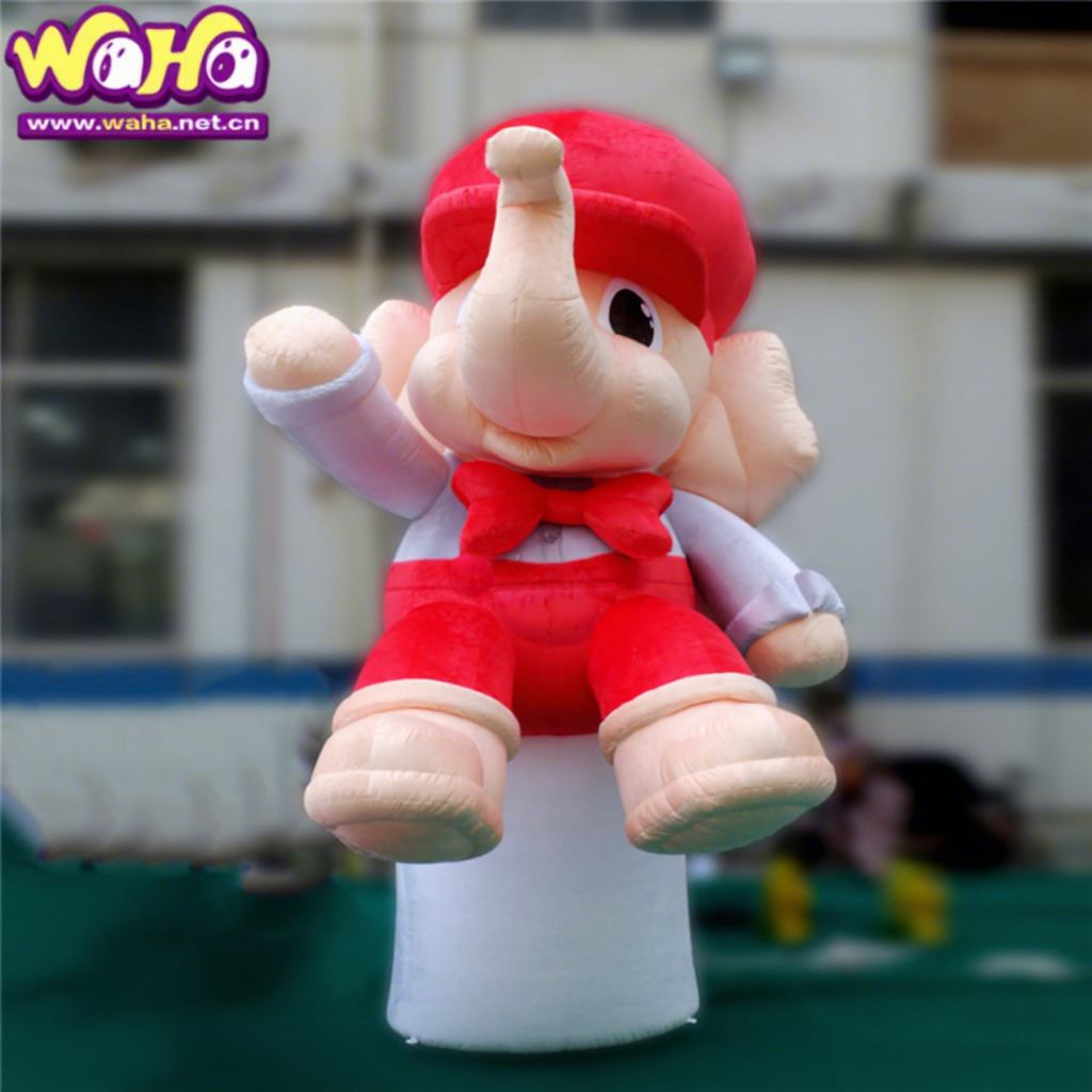 Cartoon Elephant Mascot Inflatable, Durable Advertising Inflatable for Mall Displays & Kids' Events