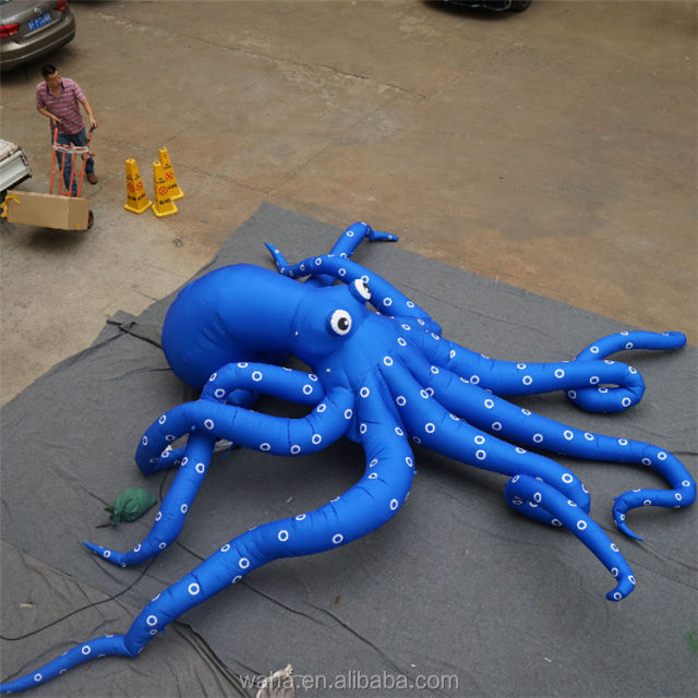 Giant Blue Octopus Inflatable Sculpture, Durable Advertising Inflatable for Ocean Themed Events & Water Parks