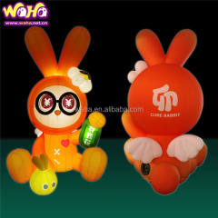 LED Light-Up Cartoon Rabbit Inflatable Mascot, Durable Advertising Inflatable for Lunar New Year & Mall Displays