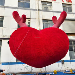Giant Fluffy Heart Inflatable Sculpture, Promotional Advertising Blow up Inflatable for Love Themed Events & Festivals