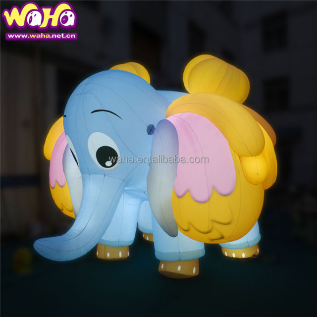 Cartoon Elephant Mascot Inflatable, Durable Advertising Inflatable for Mall Displays & Kids' Events
