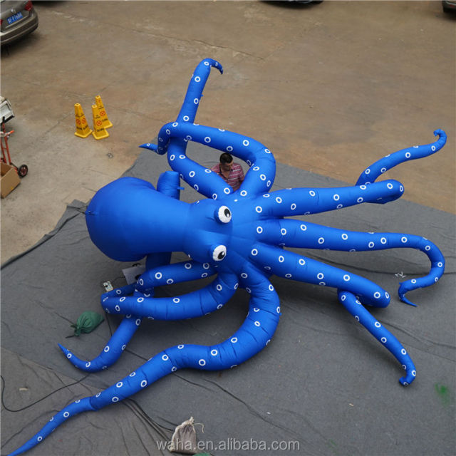 Giant Blue Octopus Inflatable Sculpture, Durable Advertising Inflatable for Ocean Themed Events & Water Parks