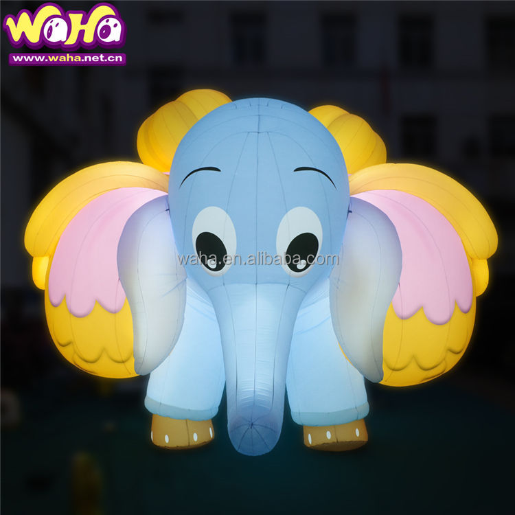 Cartoon Elephant Mascot Inflatable, Durable Advertising Inflatable for Mall Displays & Kids' Events