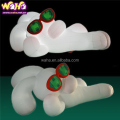 LED Light-Up Cartoon Rabbit Inflatable Mascot, Durable Advertising Inflatable for Lunar New Year & Mall Displays