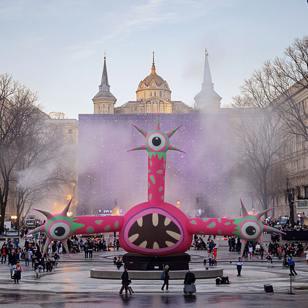 Premium Psychedelic Alien Monster Inflatable, Long-Lasting Advertising Inflatable for City Art Installations & Events