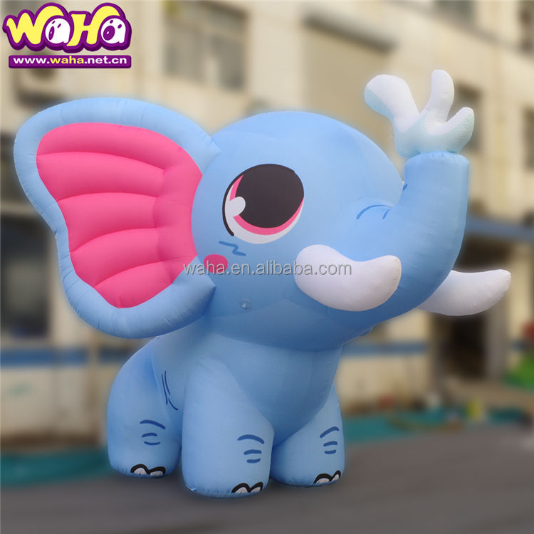 Cartoon Elephant Mascot Inflatable, Durable Advertising Inflatable for Mall Displays & Kids' Events