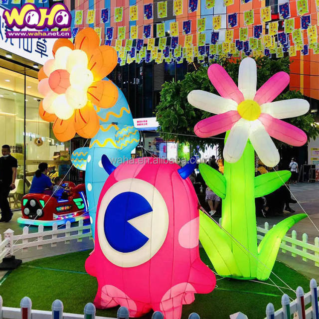 Colorful Mixed Flower Inflatable Set, Promotional Advertising Inflatable for Mall & Wedding Events