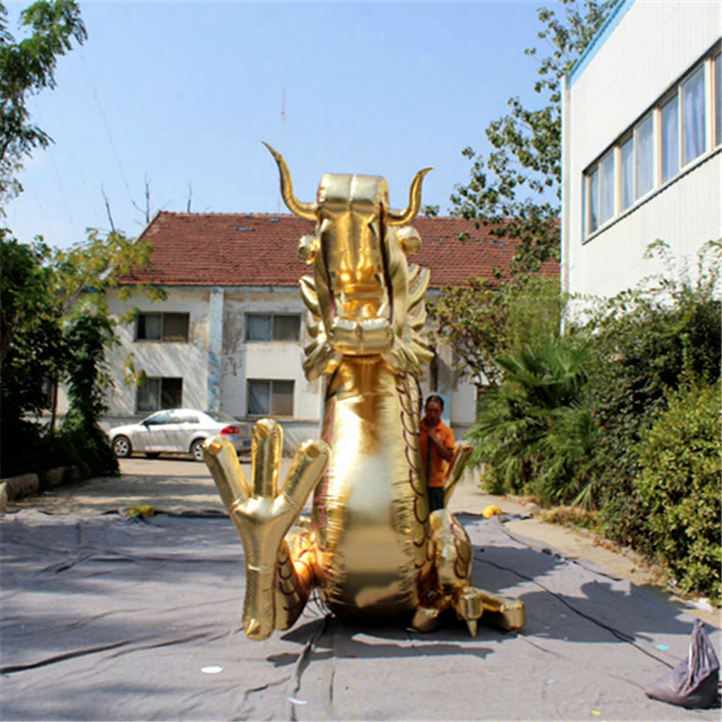 Giant Shiny Gold Dragon Inflatable, Promotional Advertising Blow up Inflatable for Traditional Events & Mall Displays