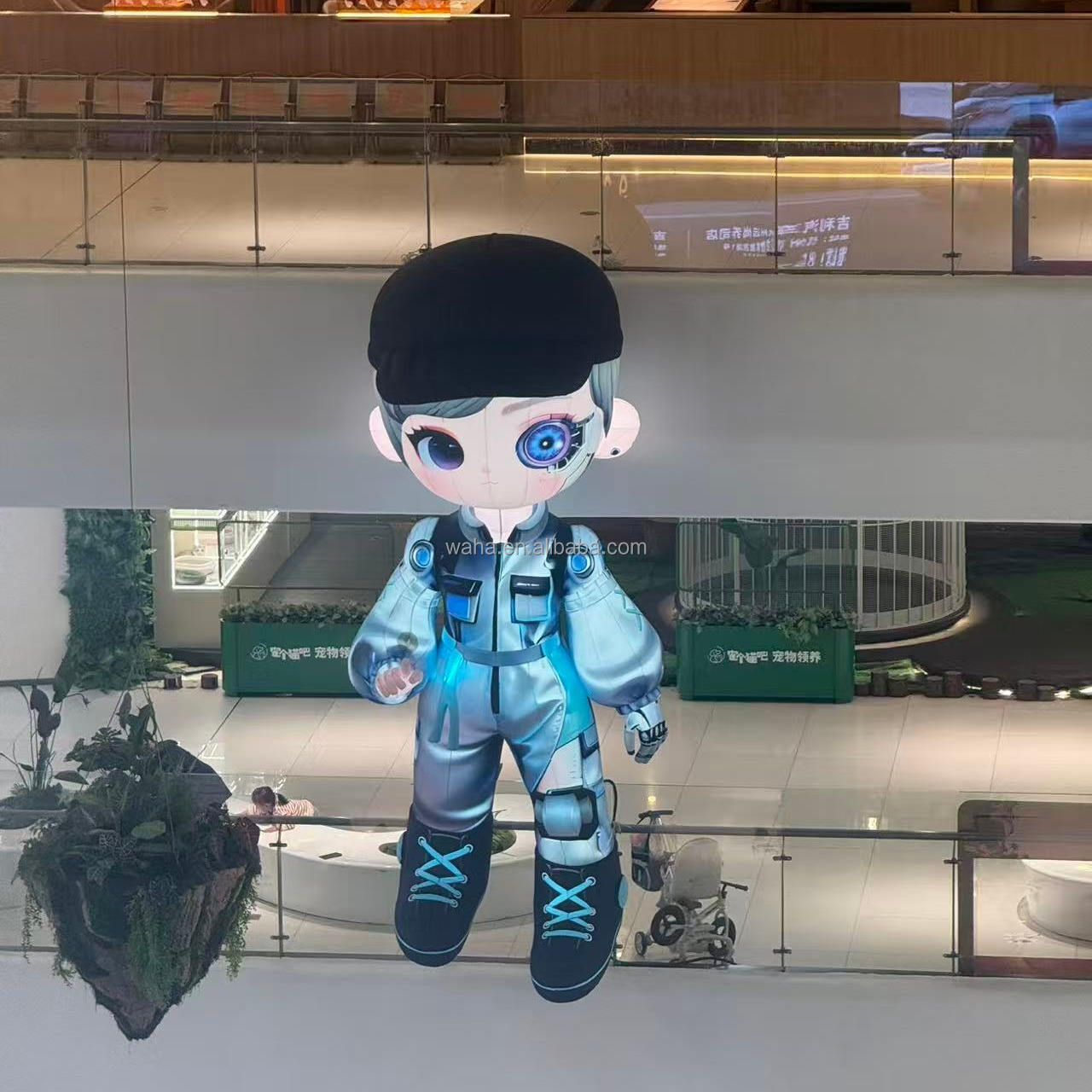 Futuristic Robot Boy Inflatable, Promotional Advertising Inflatable for Mall Tech Events & Carnivals