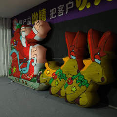 Giant Christmas Santa Reindeer Inflatable, Promotional Advertising Inflatable for Mall & Outdoor Events