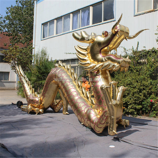 Giant Shiny Gold Dragon Inflatable, Promotional Advertising Blow up Inflatable for Traditional Events & Mall Displays