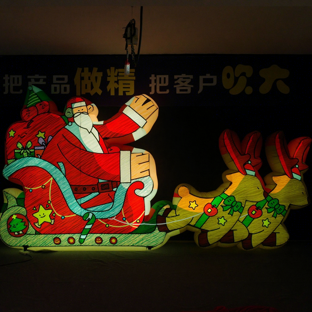 Giant Christmas Santa Reindeer Inflatable, Promotional Advertising Inflatable for Mall & Outdoor Events