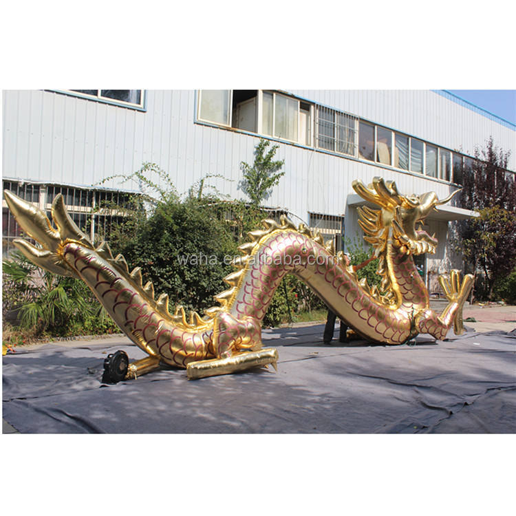 Giant Shiny Gold Dragon Inflatable, Promotional Advertising Blow up Inflatable for Traditional Events & Mall Displays
