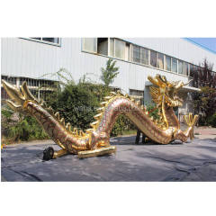 Giant Shiny Gold Dragon Inflatable, Promotional Advertising Blow up Inflatable for Traditional Events & Mall Displays