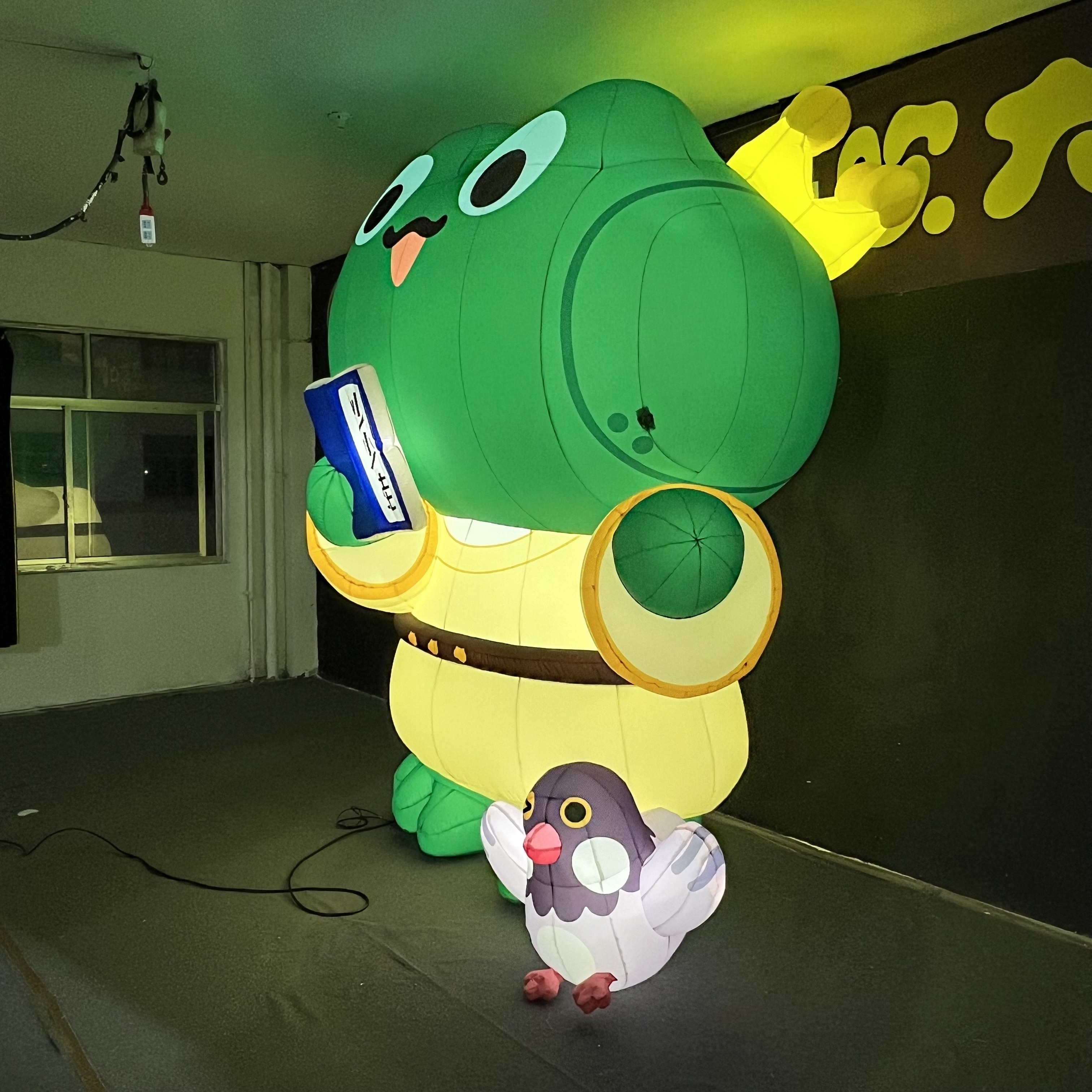 Cartoon Reading Frog Inflatable, Promotional Advertising Inflatable for Kids Events & Library Activities