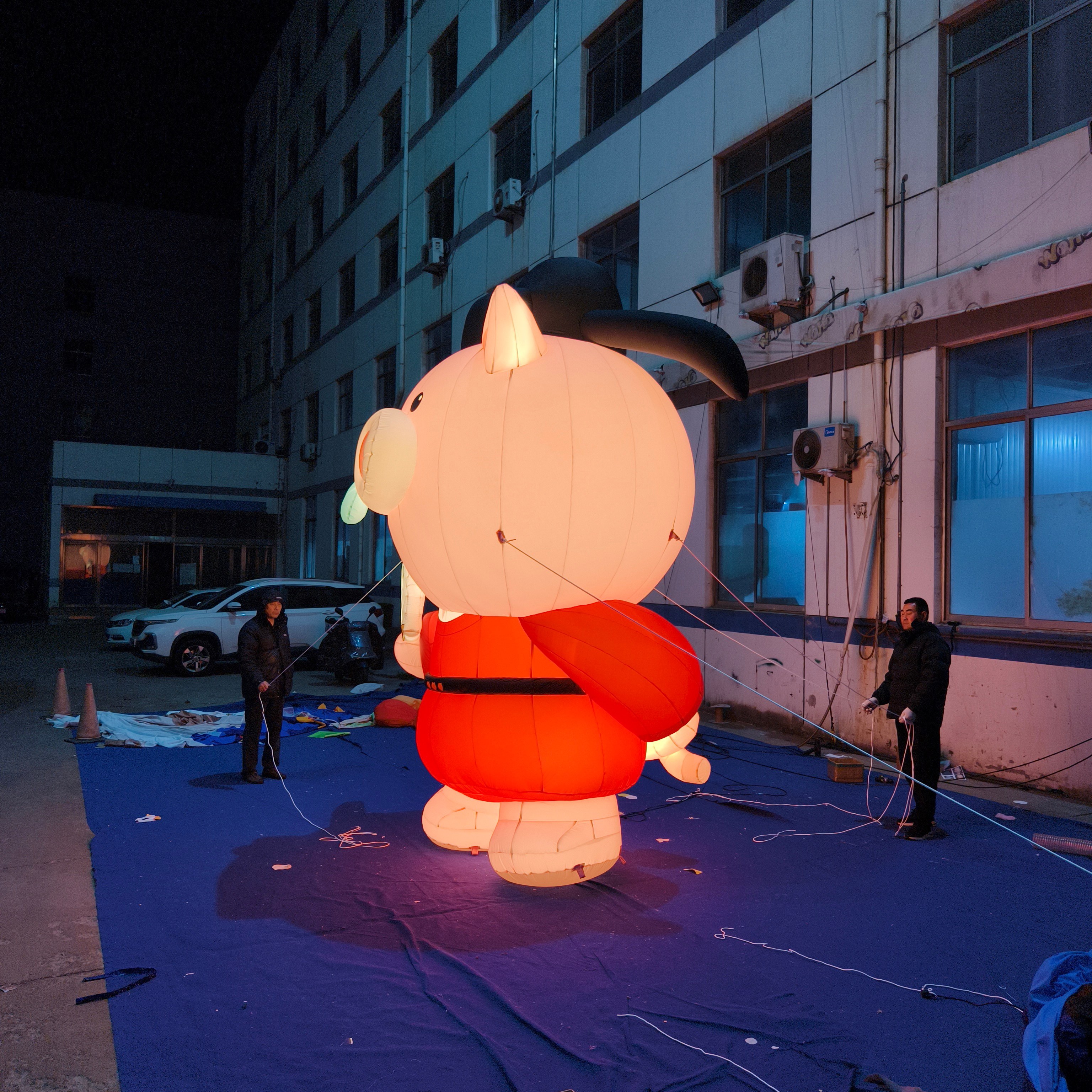 High Quality LED Light Hanfu Pig Inflatable, Heavy-Duty Advertising Inflatable for Long-Term Outdoor Use
