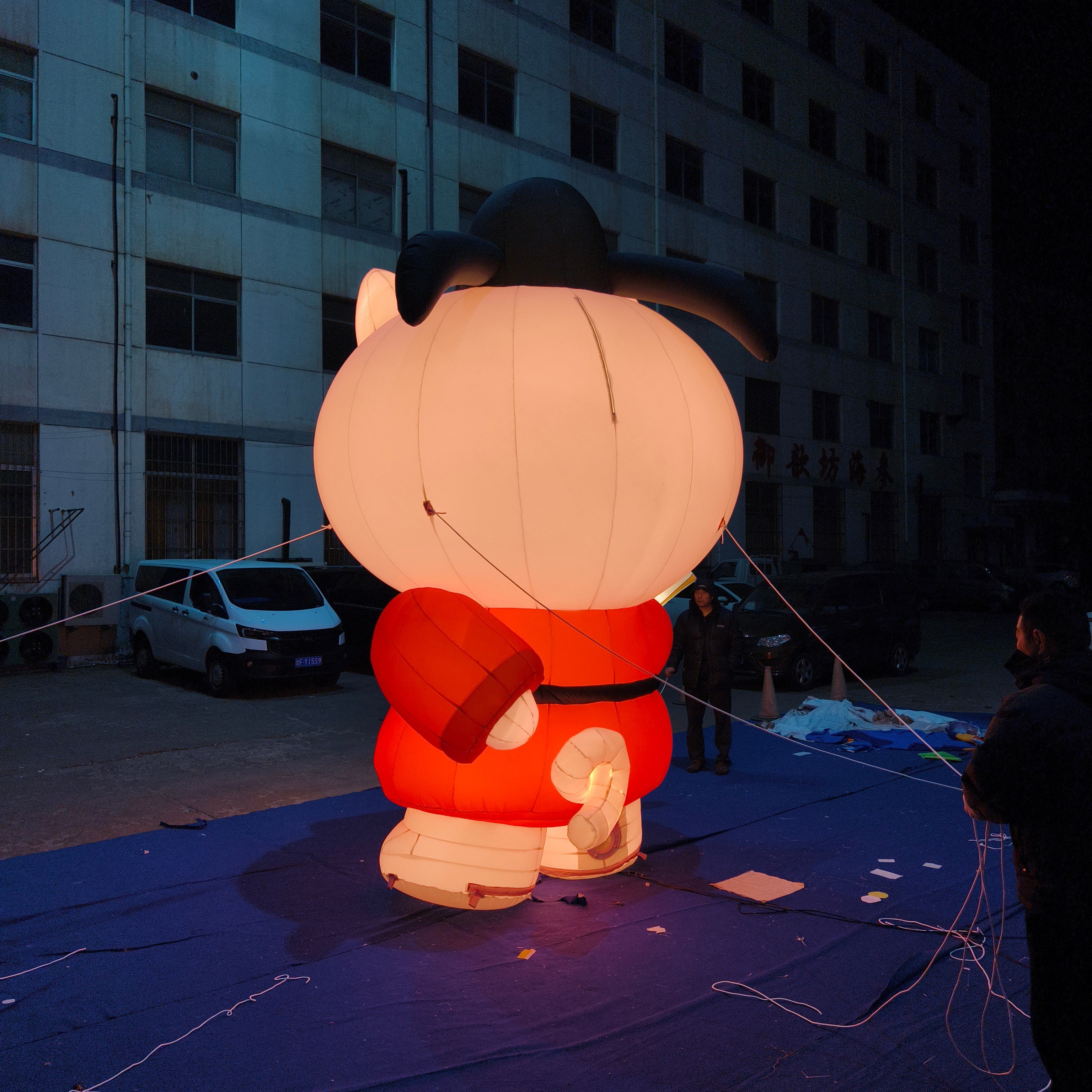 High Quality LED Light Hanfu Pig Inflatable, Heavy-Duty Advertising Inflatable for Long-Term Outdoor Use