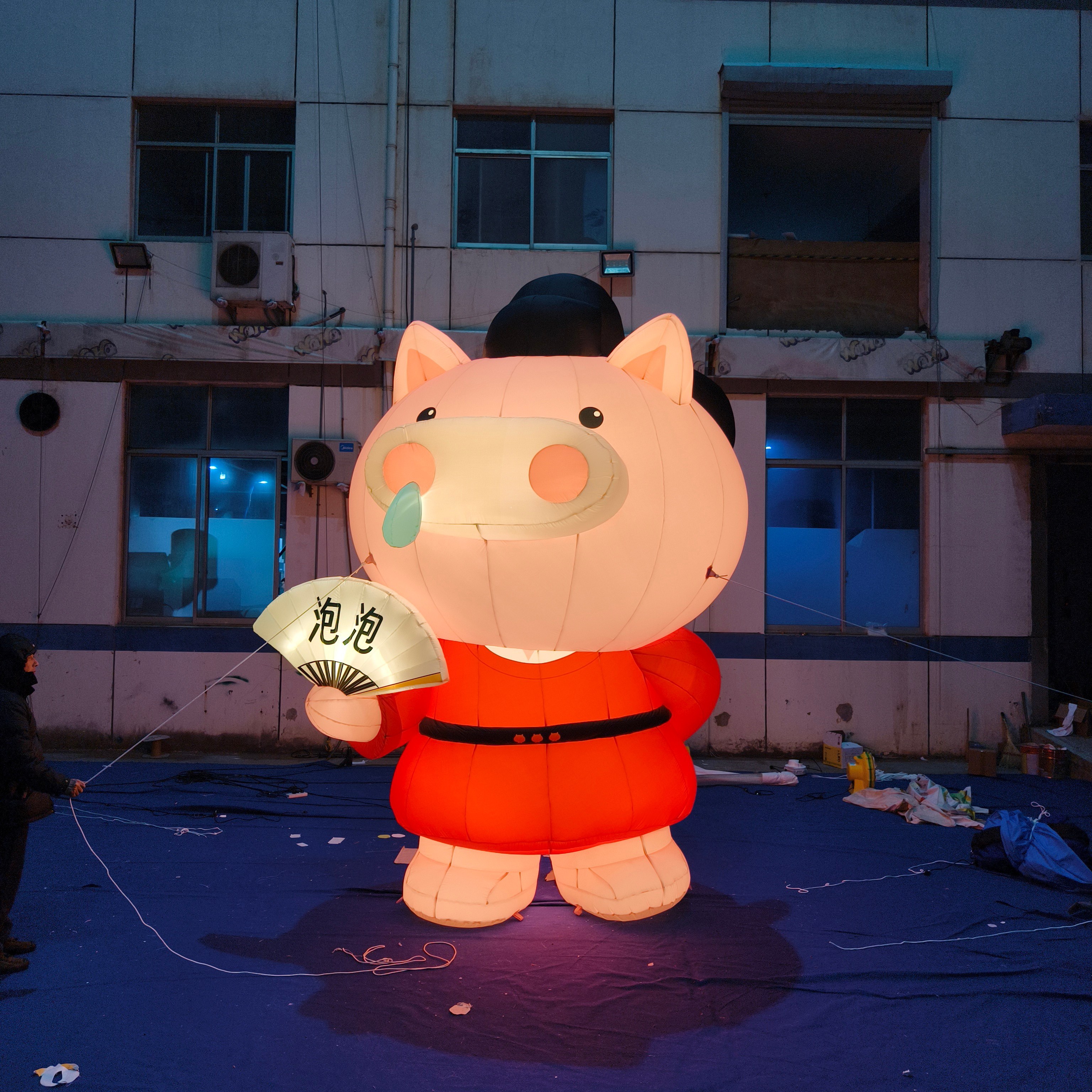 High Quality LED Light Hanfu Pig Inflatable, Heavy-Duty Advertising Inflatable for Long-Term Outdoor Use
