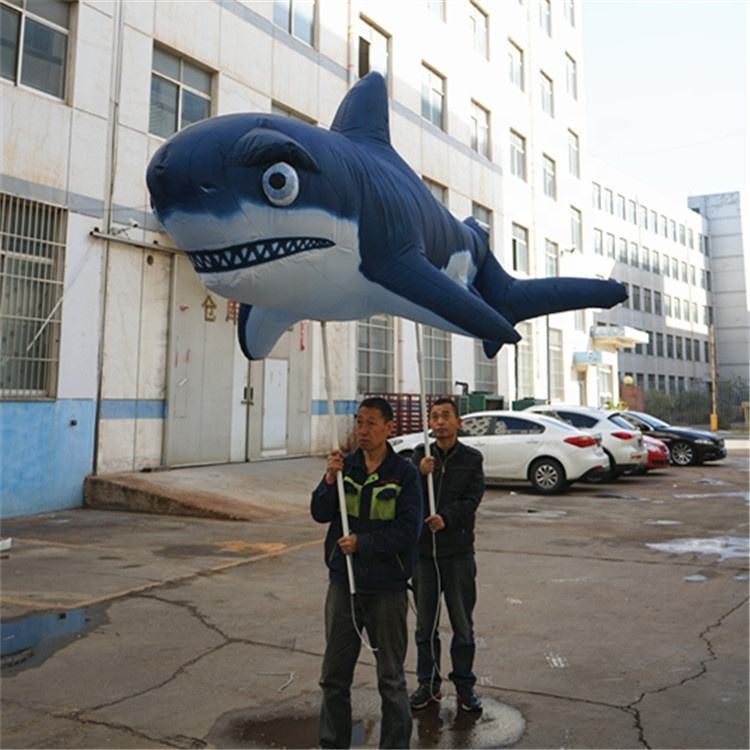 Handheld Inflatable Shark, Portable Shark Puppet for Parades & Ocean Themed Events