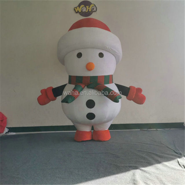 OEM Custom Snowman Inflatable Costume, Commercial Grade Snowman Mascot for Brand Events