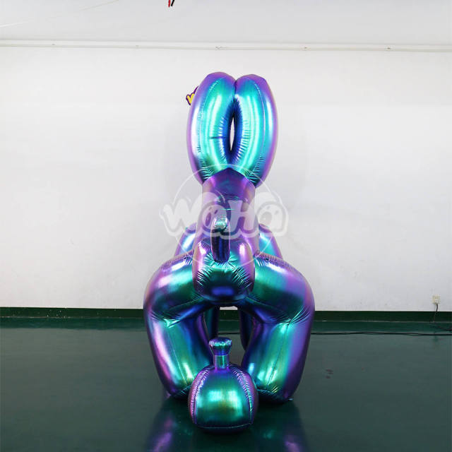 Custom Printed Holographic Balloon Dog, Personalized Inflatable for Art Exhibitions & Parties